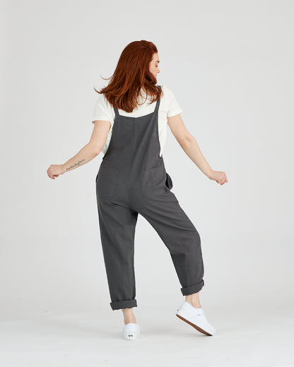 Long Pant Ivy Linen Overall - Charcoal